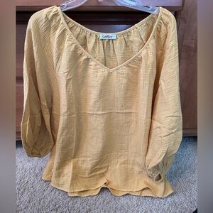 Gee Gee Yellow Cotton Gauze Blouse
